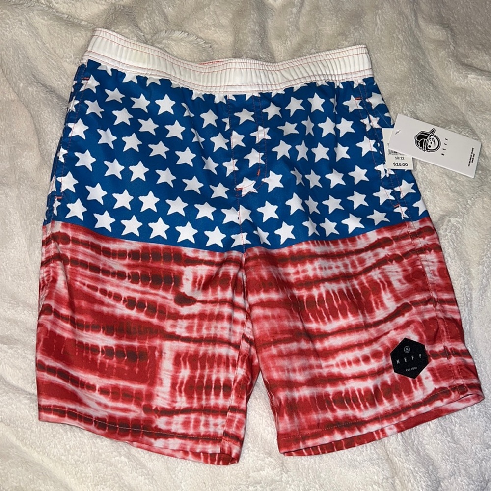 BOGO💙💙 flag size 10/12 bathing suit trunks
